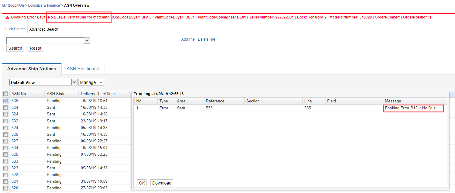 ASN Error handling 06